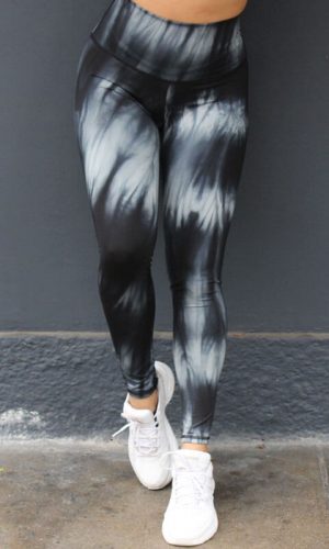 Leggings para Mujer Diseño Tie-Dye Negro Marca Greenfit