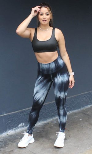 Conjunto Leggings para Mujer Diseño Tie-Dye Negro con Top Negro Marca Greenfit