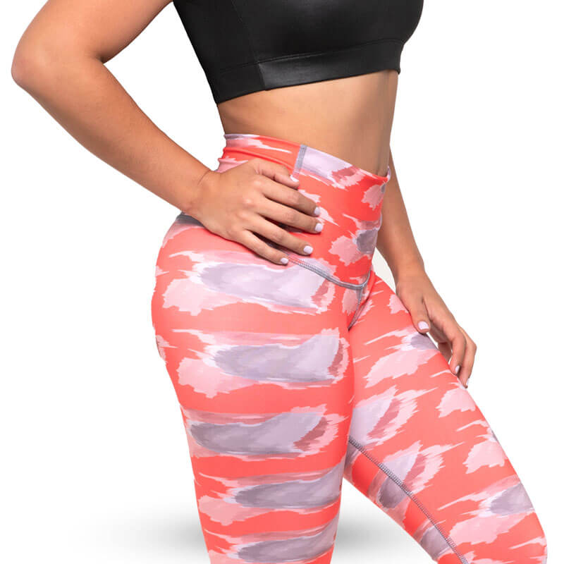 Leggings Rayados Rojo con Gris - Image 3