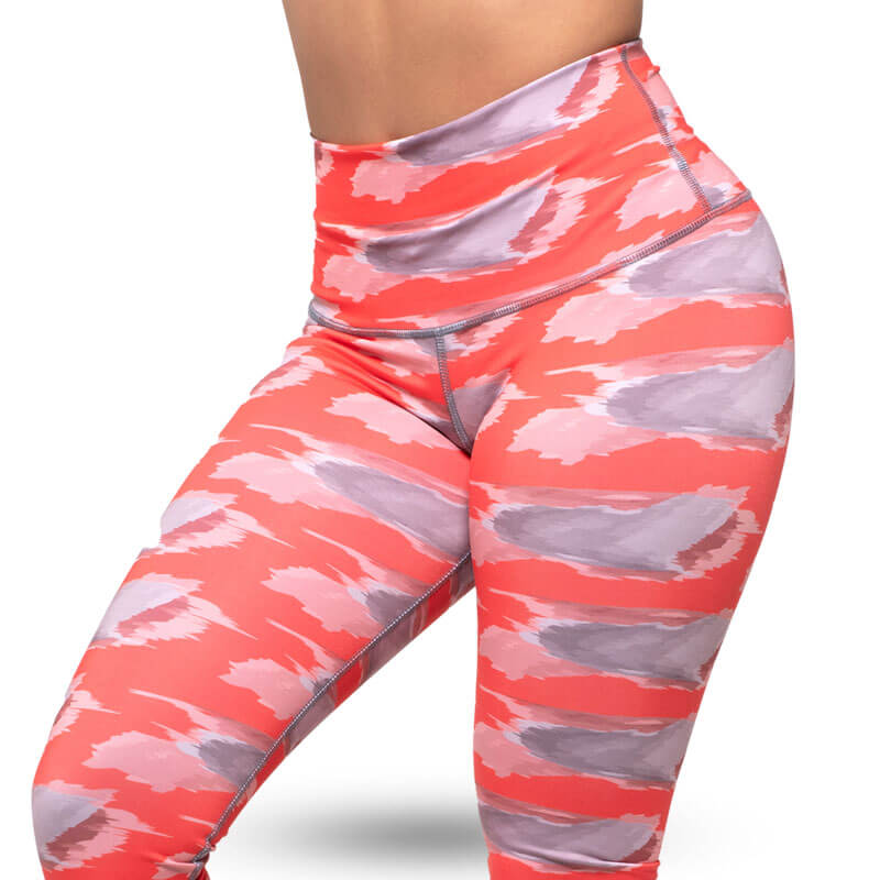 Leggings Rayados Rojo con Gris - Image 4